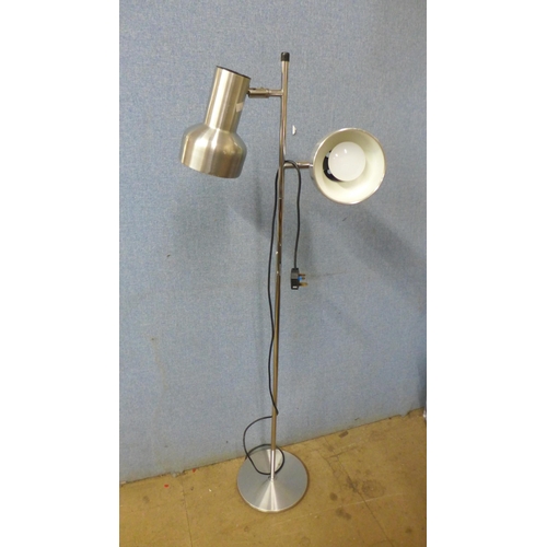 437 - A chrome floor standing spotlight lamp