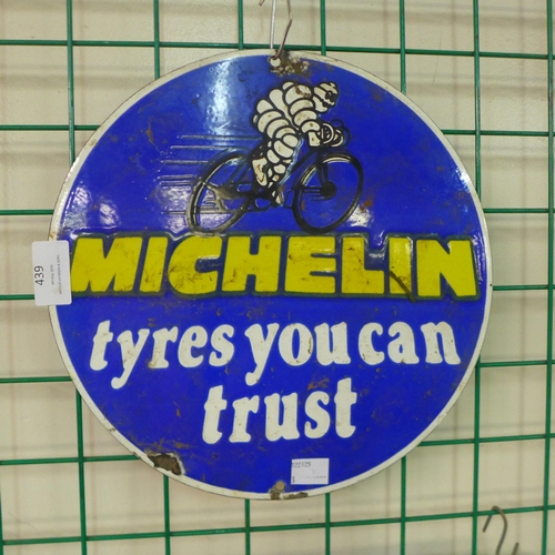 439 - An enamelled Michelin advertising sign