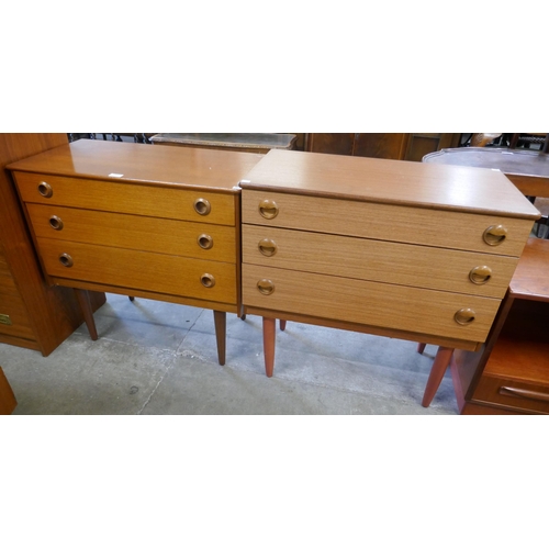 68 - A pair of similar teak chests of drawers