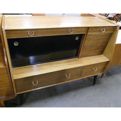 86 - A G-Plan Librenza tola wood and black highboard