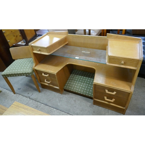 93 - A G Plan Brandon oak dressing table and stool