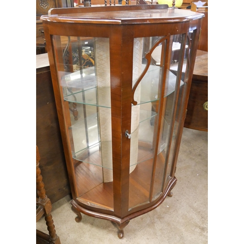 282 - A walnut display cabinet