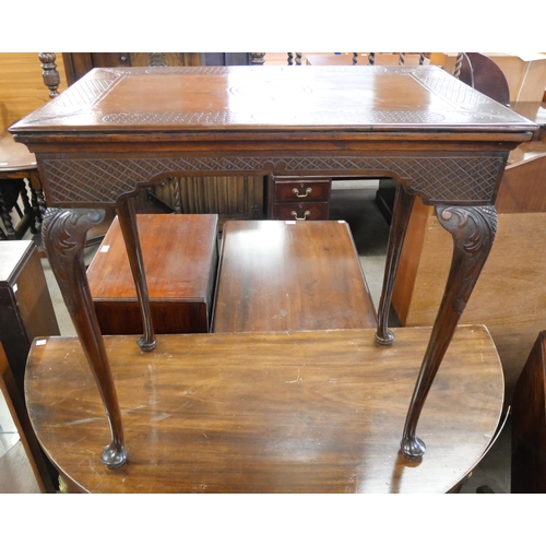 287 - A late Victorian carved walnut side table