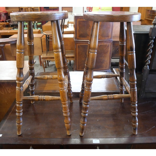 292 - A pair of beech kitchen stools