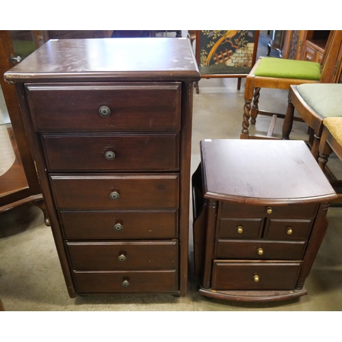 310 - A beech chest of drawers and bedside table