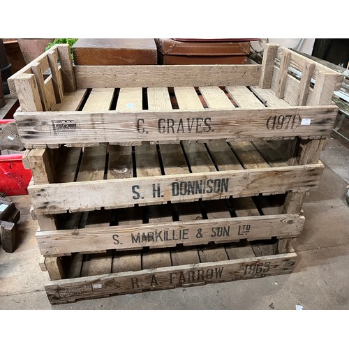 375 - Four pine potato crates