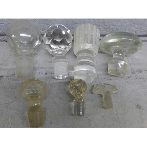 1063 - Blue glass liners and glass stoppers **PLEASE NOTE THIS LOT IS NOT ELIGIBLE FOR IN-HOUSE POSTING AND... 