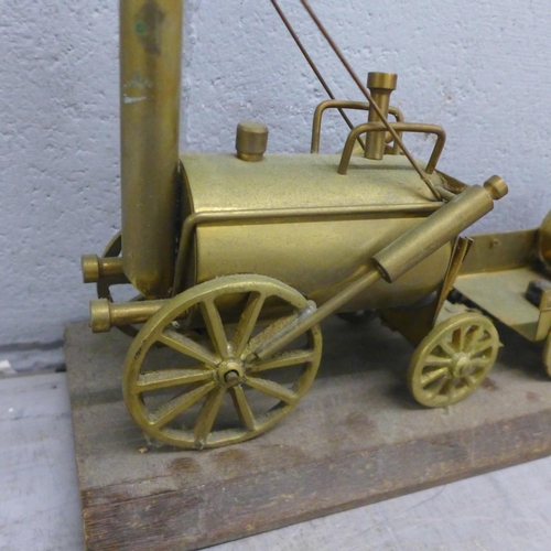 1071 - Mixed brass models including rocket, coal mining and blacksmith **PLEASE NOTE THIS LOT IS NOT ELIGIB... 