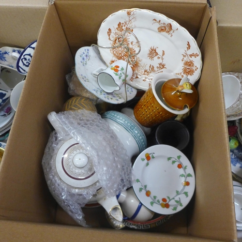 1072 - Three boxes of mixed decorative china **PLEASE NOTE THIS LOT IS NOT ELIGIBLE FOR IN-HOUSE POSTING AN... 