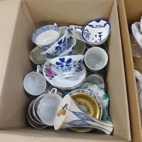 1072 - Three boxes of mixed decorative china **PLEASE NOTE THIS LOT IS NOT ELIGIBLE FOR IN-HOUSE POSTING AN... 