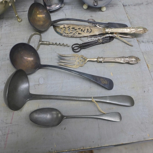 1094 - A plated dish, flatware, a chrome pot, china, etc. **PLEASE NOTE THIS LOT IS NOT ELIGIBLE FOR IN-HOU... 