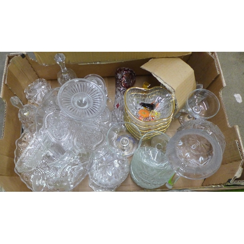 1098 - Four boxes of mixed crystal and glass, many bowls, vases, dishes, etc. **PLEASE NOTE THIS LOT IS NOT... 