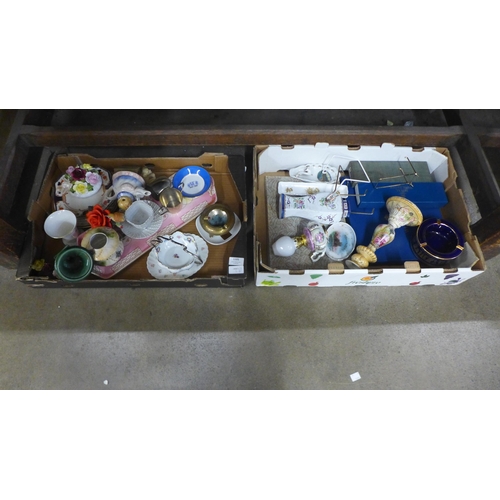 1101 - Two boxes of mixed decorative china including Royal Worcester Evesham **PLEASE NOTE THIS LOT IS NOT ... 