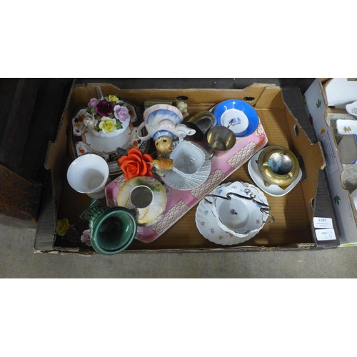 1101 - Two boxes of mixed decorative china including Royal Worcester Evesham **PLEASE NOTE THIS LOT IS NOT ... 