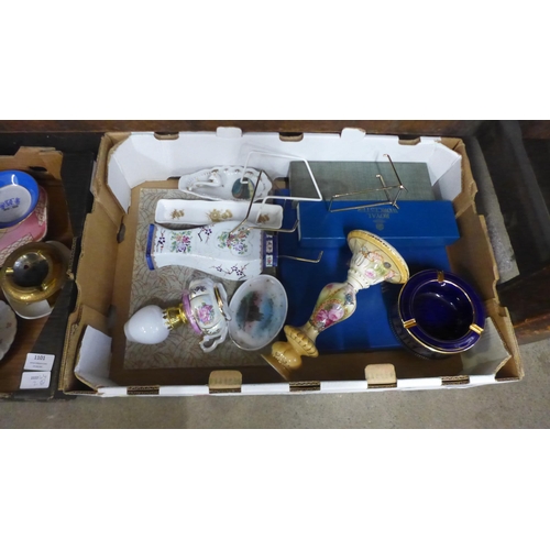 1101 - Two boxes of mixed decorative china including Royal Worcester Evesham **PLEASE NOTE THIS LOT IS NOT ... 