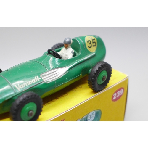 618 - Two Dinky Toys die-cast model vehicles, Cooper-Bristol and Vanwall with reproduction boxes