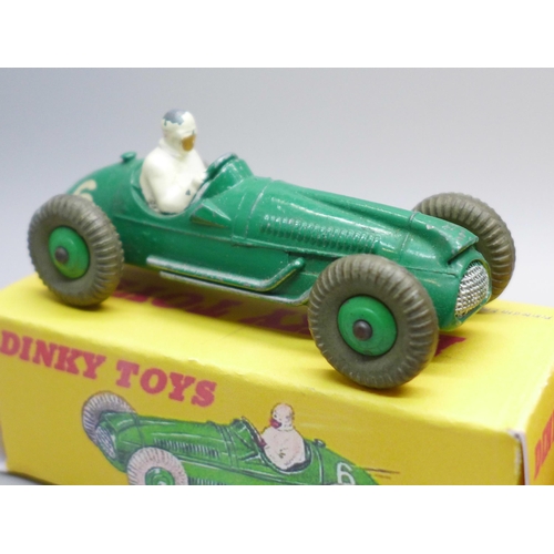 618 - Two Dinky Toys die-cast model vehicles, Cooper-Bristol and Vanwall with reproduction boxes