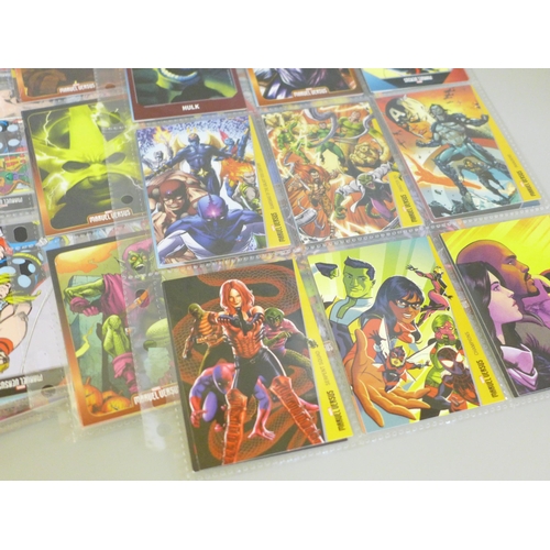 636 - Marvel Versus Collectors Cards and a collection of Marvel stickers and Ninja Turtles cards