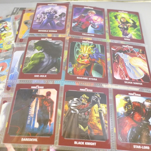 636 - Marvel Versus Collectors Cards and a collection of Marvel stickers and Ninja Turtles cards