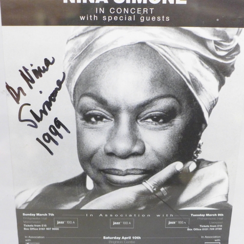 637 - A signed concert flyer, Nina Simone, 1999