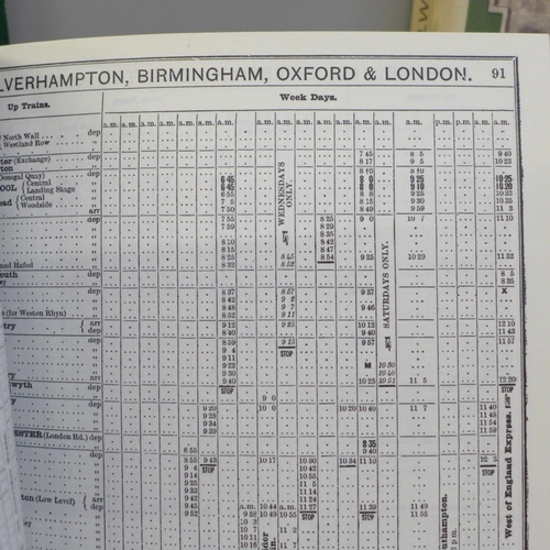 671 - Three 1900s railway timetables including maps, reprinted from originals in the 1960s comprising Grea... 