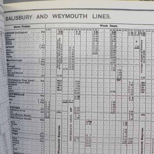 671 - Three 1900s railway timetables including maps, reprinted from originals in the 1960s comprising Grea... 