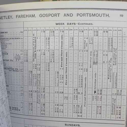 671 - Three 1900s railway timetables including maps, reprinted from originals in the 1960s comprising Grea... 