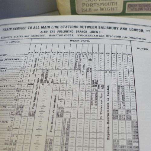 671 - Three 1900s railway timetables including maps, reprinted from originals in the 1960s comprising Grea... 