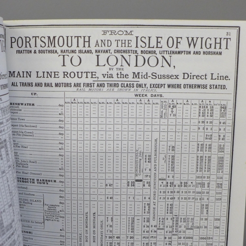 671 - Three 1900s railway timetables including maps, reprinted from originals in the 1960s comprising Grea... 