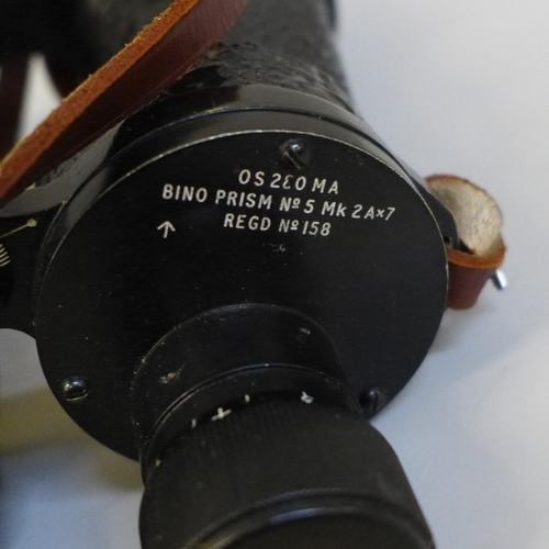 676 - A pair of British military issue binoculars, Bino & Prism No.5, Mk 2A x7