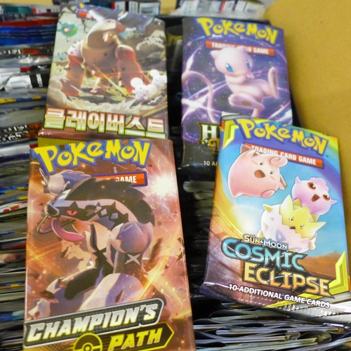 683 - A box of English and Japanese Pokemon Evolutions packs, opened plus Chinese and Korean