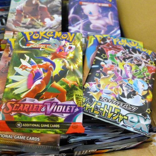 683 - A box of English and Japanese Pokemon Evolutions packs, opened plus Chinese and Korean