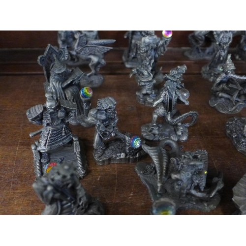 685 - The Magic of The Crystal pewter figures (24)