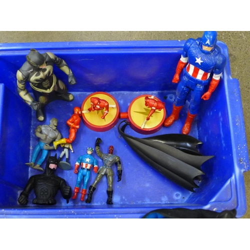 710 - Film and TV related action figures including Batman, Spiderman and Captain America