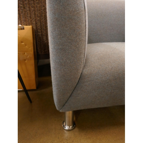 1372 - A grey upholstered armchair