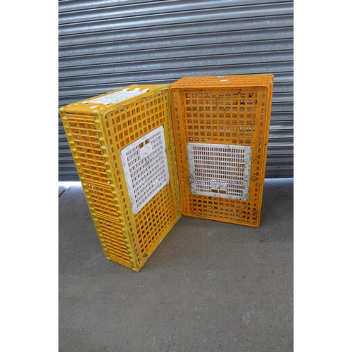 2336 - Two plastic poultry transportation crates 96 x 56 x 28cm