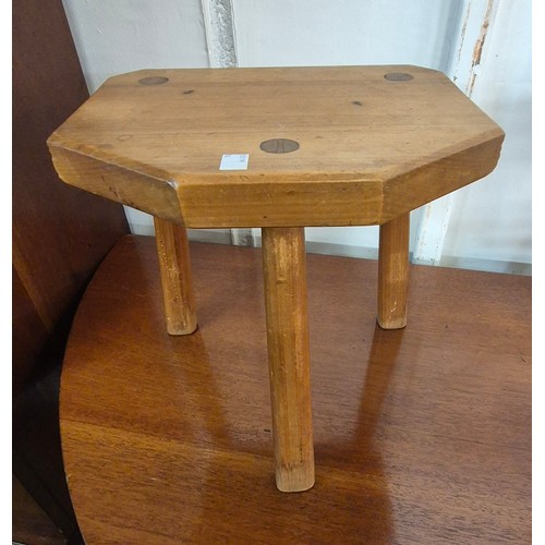 106 - A Victorian sycamore wood kitchen stool