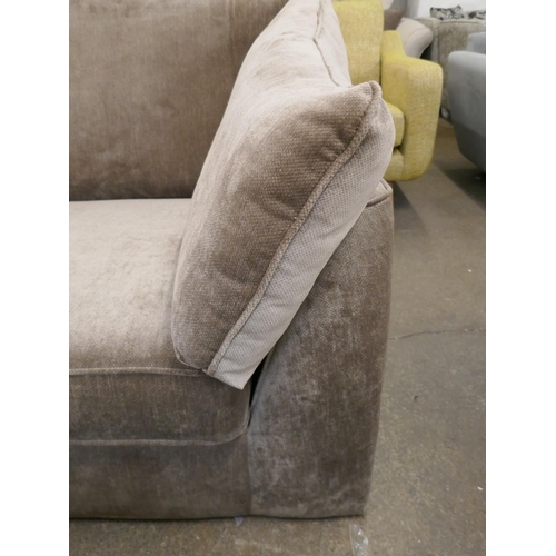 1437 - A Barker and Stonehouse copper velvet corner sofa incorporating leg rest RRP £3295