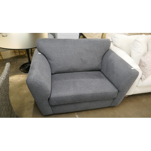 1438 - A grey upholstered two seater sofa