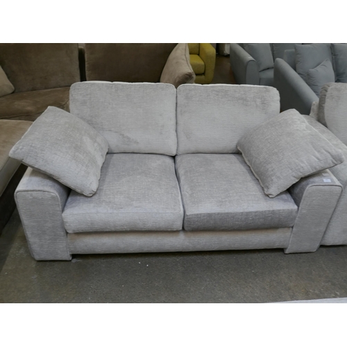 1441 - A pewter velvet two seater sofa