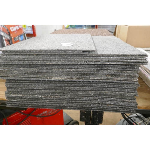 2348 - A large quantity of brown and grey 50cm x 50cm square carpet tiles