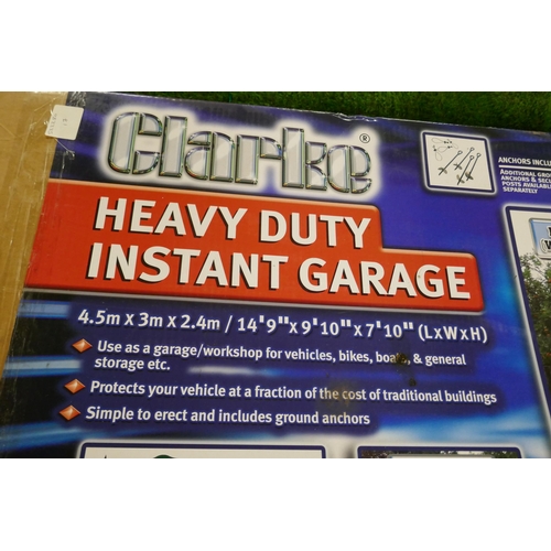 2356 - A Clarke heavy duty instant garage 4.5m x 3m x 2.4m in box - Missing Cover model no. CIG81015 (7777)... 