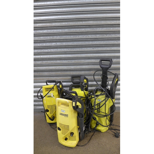 2201 - 7 assorted Karcher jet washers including K2 Compact, K2.97, Karcher 232, K2.87 etc.