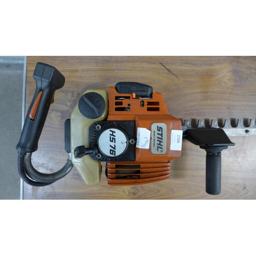 2206 - A Stihl HS76 petrol, single sided hedge cutter