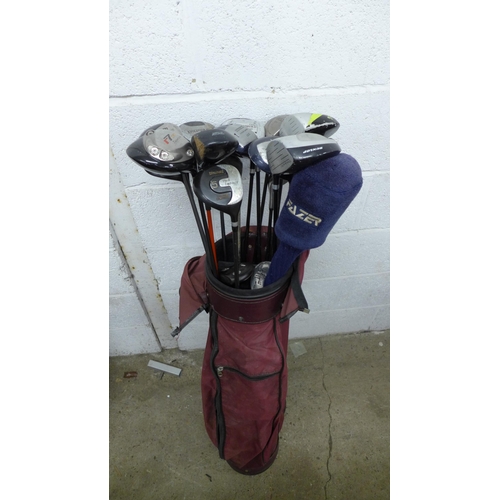 2247 - 3 Bags of golf clubs including Confidence HQ7, Evolution II, Pro Impact, Taylor Made R7 Quad, Donnay... 