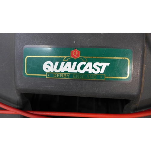 2272 - A Qualcast RE35 lawn raker with collector - W and a Flymo Pac a Mow electric lawn mower- W