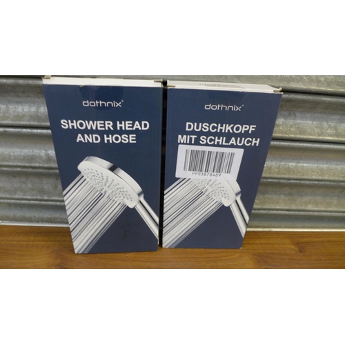 2282 - A box of 45 assorted shower heads and 30 assorted shower hoses