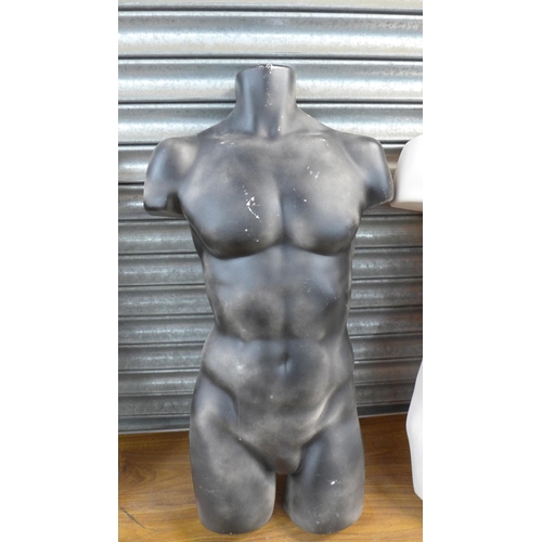 2301 - Four shop display hanging male torso mannequins