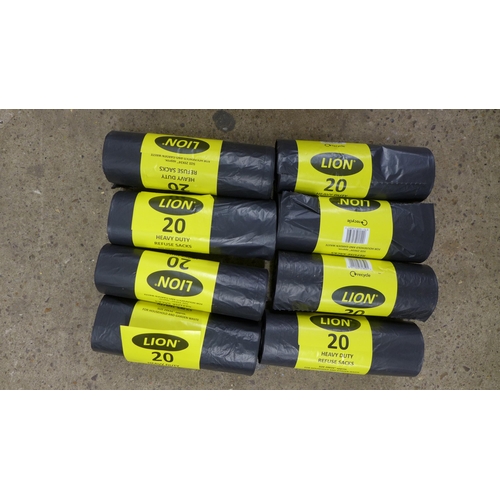 2304 - 10 Rolls of 20 heavy duty 29 x 34” approx. refuse sacks