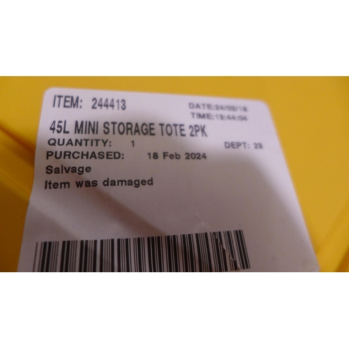 3016 - 2 x 45L Mini Storage Totes (321-290) *This lot is subject to VAT